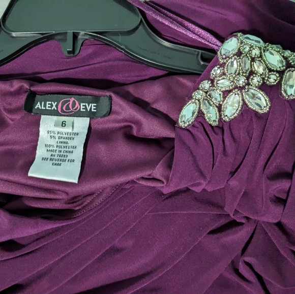 Alex & Eve jeweled one-shoulder formal dress - Picture 2 of 4